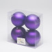 Набор пластиковых шаров Глория 100 мм., фиолетовый матовый, 4 шт., ЕлкиТорг (150410)