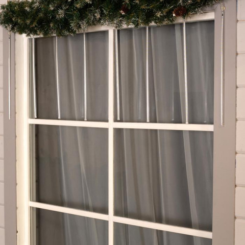 Гирлянда Сосульки 2.5×0.5 м., IP65, прозрачная нить, 288 теплых белых LED с эффектом стекания, 12 В., Luazon Lighting (5248338)