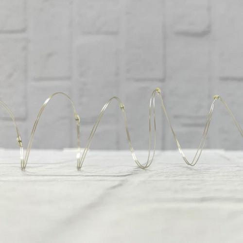 Гирлянда Роса на батарейках 30 теплых белых ламп, 290 см., серебряный провод, Christmas DeLuxe (87408)