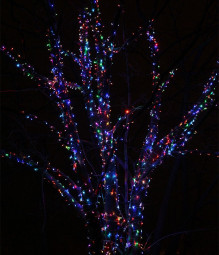 Комплект гирлянды на деревья 60 м., 3 луча по 20 м, 600 RGB ламп, прозрачный силикон, Beauty Led (KDD600-10-1RGB)
