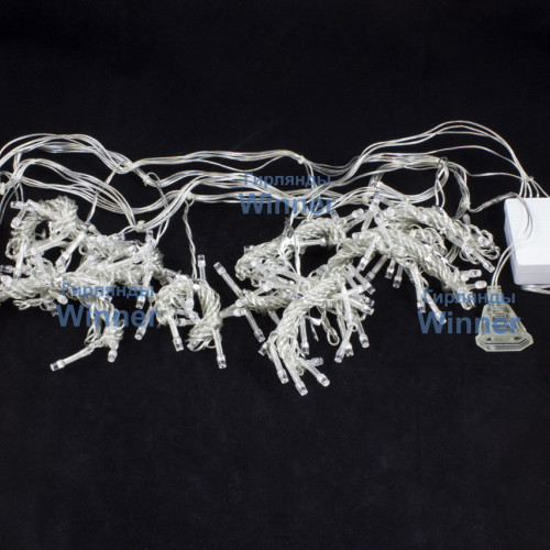 Занавес с мерцающим диодом 1.5*1.5 м., 220V, 160 разноцветных LED ламп, соединяемый, прозрачный провод, Winner Light (m.03.5T.160+) в Санкт-Петербурге