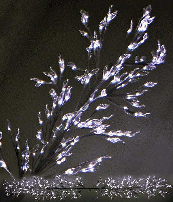 Светодиодная флористика Ветка с листьями 2.2 м., 220V, 480 холодных белых LED ламп, черный провод, Beauty Led (LC176L-B480A-J) в Белгороде