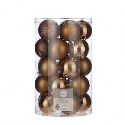 Набор пластиковых шаров Рокси 80 мм., 25 шт., бронзовый, House of seasons (84686) 