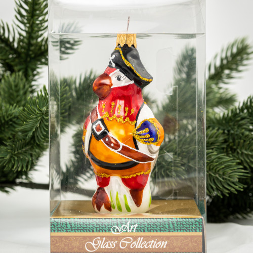 Елочное украшение Попугай, стекло, 11 см., 1 шт., Витус (А325)