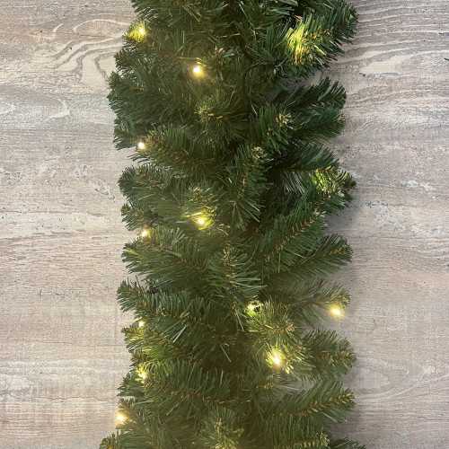 Хвойная гирлянда Звездная 270*30 см., 60 теплых-белых LED ламп, ПВХ, ЕлкиТорг (23056)