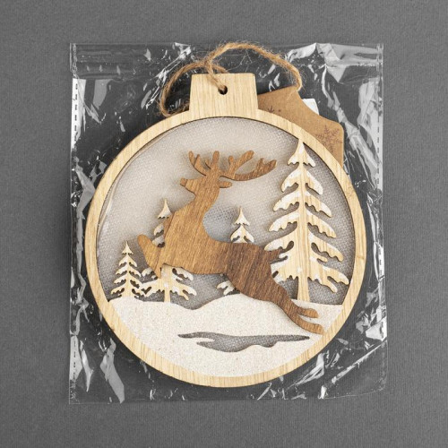 Ёлочная игрушка Бегущий олень 13*1 см., от батареек, свечение тёплое белое, Luazon Lighting (4364317)