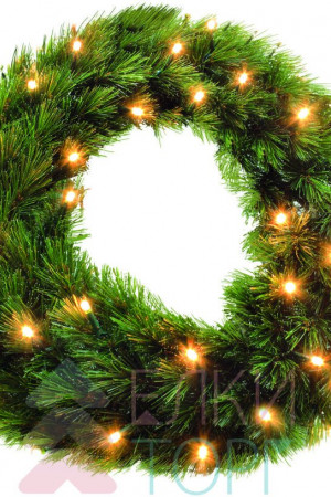 Хвойный венок Лесная Красавица зеленый 90см., 96 ламп, Triumph Tree (73772)