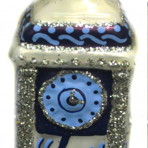 Ёлочное украшение &quot;Часы Тумба&quot; h-9 см., стекло, в подарочной упаковке, Батик (ФУ-102/2/Р)