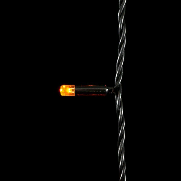 Светодиодная гирлянда с колпачком 100 желтых LED ламп 10 м., 24В., черный провод ПВХ, IP65, Beauty Led (PST100CAP-11-1Y)