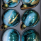 Набор стеклянных шаров Акварель бирюза  80 мм., 6 шт., Christmas DeLuxe (87201)