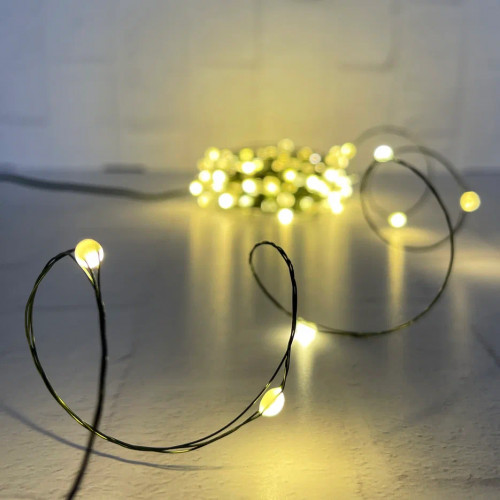 Гирлянда Капли 150 теплых белых макро ламп, 1500 см., 8 режимов, Christmas DeLuxe (87633) в Санкт-Петербурге