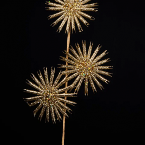 Ветвь Золотое облако с цветами 20х51 см., Christmas DeLuxe (89026)