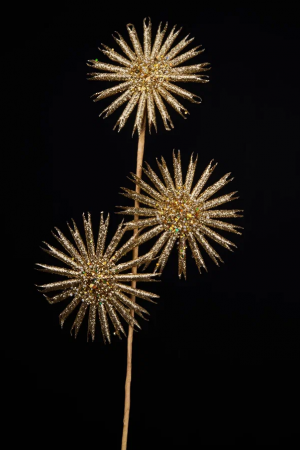 Ветвь Золотое облако с цветами 20х51 см., Christmas DeLuxe (89026)