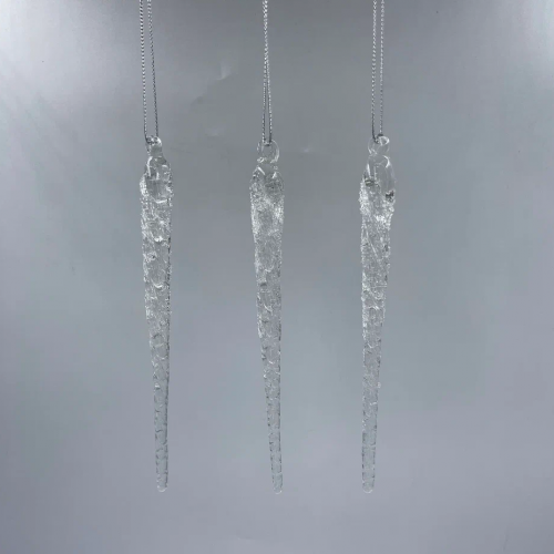 Набор сосулек Морозный перст 15 см., 3 шт., стекло, Christmas DeLuxe (88715)