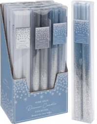 Свечи декоративные парафиновые Морозная дымка 25 см., набор 2 шт., серый, Koopman (ACC686220/3)