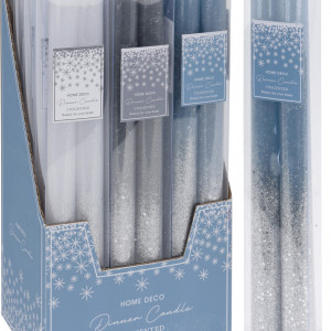 Свечи декоративные парафиновые Морозная дымка 25 см., набор 2 шт., серый, Koopman (ACC686220/3)