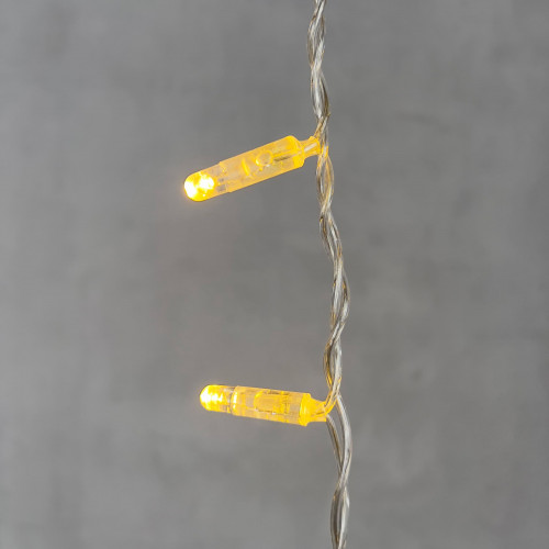  Светодиодная бахрома с колпачком 4,9 x 0,5 м тепло-белая 220В, 200 LED, провод прозрачный ПВХ, IP65 (PIL200CAP-10-2WW) 