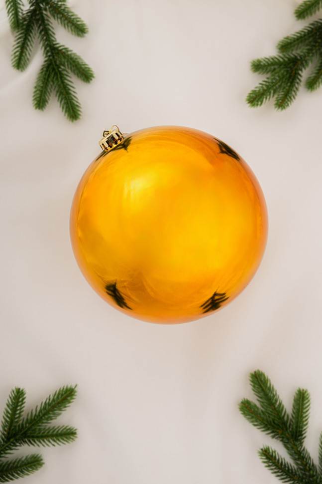 Шар пластиковый глянцевый 200 мм., золотой, ЕлкиТорг (150110)