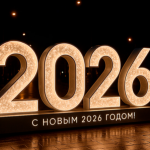 Светодиодные цифры &quot;С Новым 2026 годом&quot; 200 см., Сад Радости (SR020)