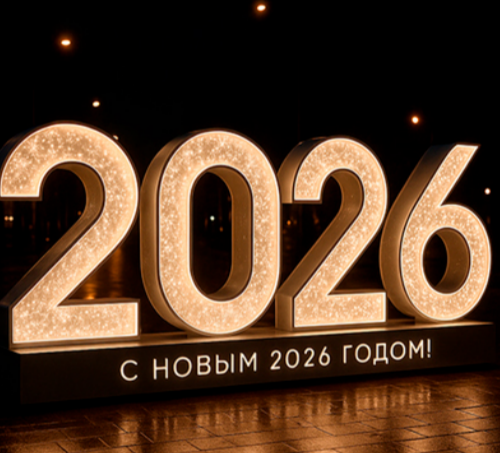 Светодиодные цифры &quot;С Новым 2026 годом&quot; 200 см., Сад Радости (SR020) в Шахты