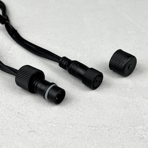 Светодиодная бахрома с колпачком 3,1*0,5 м., 120 синих LED ламп, мерцание, каучуковый черный провод, LTC (LL120BLW-1-2B)