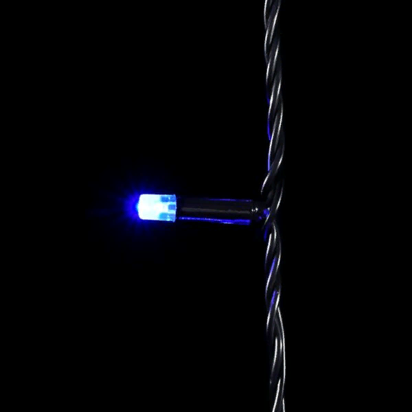 Светодиодная гирлянда с колпачком 100 синих LED ламп 10 м., 24В., черный провод ПВХ, IP65, Beauty Led (PST100CAP-11-1B)