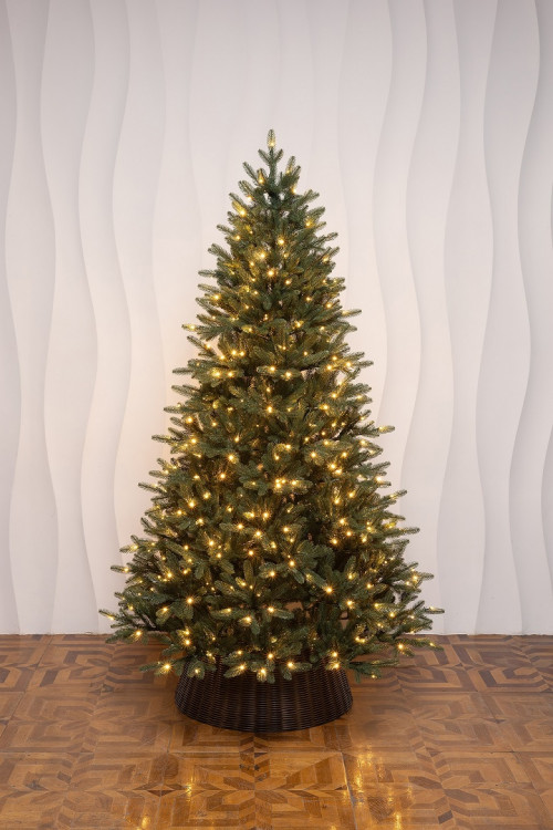 Искусственная елка Никольская 210 см., 100% литая хвоя, 450 теплых белых Led ламп, ЕлкиТорг (68210)