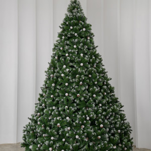 Елка Снежная королева заснеженная с шишками 3 м., интерьерная, ствольная, ПВХ. ЕлкиТорг (71300)