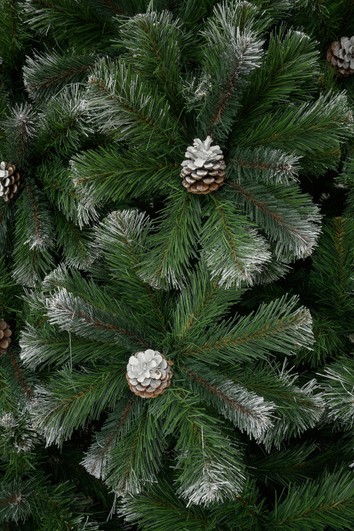 Елка Снежная королева заснеженная с шишками 3 м., интерьерная, ствольная, ПВХ. ЕлкиТорг (71300)