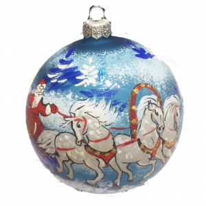 Шар &quot;Зимняя тройка&quot; 100 мм., стекло, в подарочной упаковке., Батик, (КУ-100-18174)