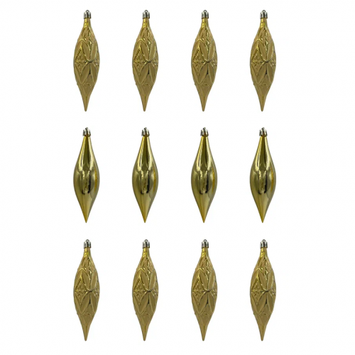 Набор винтажных сосулек Саламандра 15 см., золото, пластик, 12 шт., Christmas DeLuxe (89292) в Санкт-Петербурге
