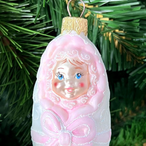Елочное украшение Младенец, стекло, 10 см., 1 шт., Витус (А297)