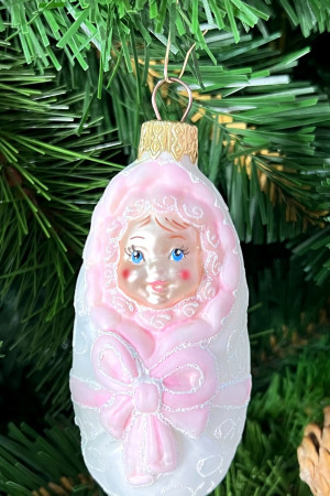 Елочное украшение Младенец, стекло, 10 см., 1 шт., Витус (А297)