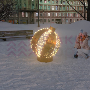 Светодиодная инсталляция Золотой Шар 1.4 м., Conso (3DGR722)