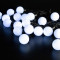 Светодиодная гирлянда шарики 5 м., 20 холодных белых LED, статика, черный резиновый провод, Teamprof (TPF-S5-20C/24V-40B-SRB/W)