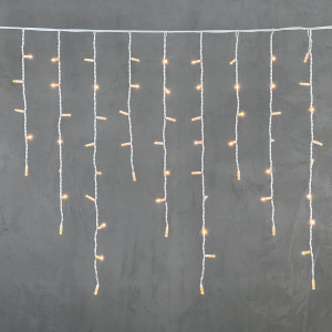 Светодиодная бахрома с колпачком 3,2*0,9 м., 168 экстра теплых белых LED ламп, каучуковый белый провод, LTC (LL168-8-2EWW)