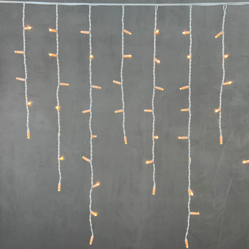 Светодиодная бахрома с колпачком 3,2*0,9 м., 168 экстра теплых белых LED ламп, каучуковый белый провод, LTC (LL168-8-2EWW)