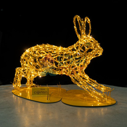 Световая уличная фигура Заяц Premium 0,93 м., золотой, Conso (OL330)