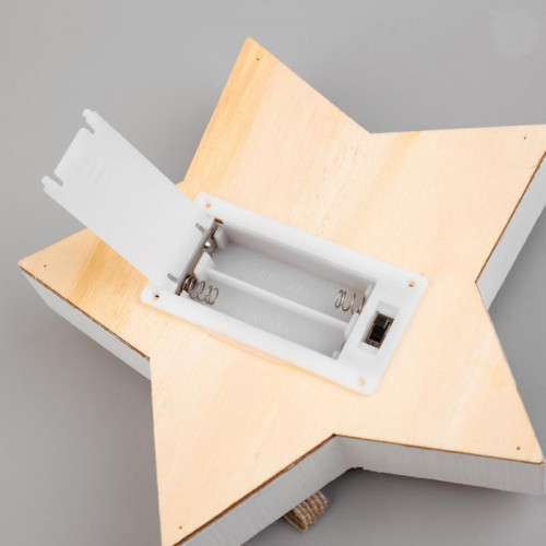 Ёлочная игрушка Звезда 3*16 см., от батареек, свечение тёплое белое, Luazon Lighting (6117371)