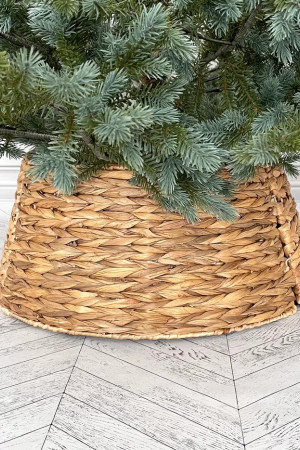 Джутовая корзина под елку 26х58 см., коричневая, разборная, Christmas DeLuxe (87520)