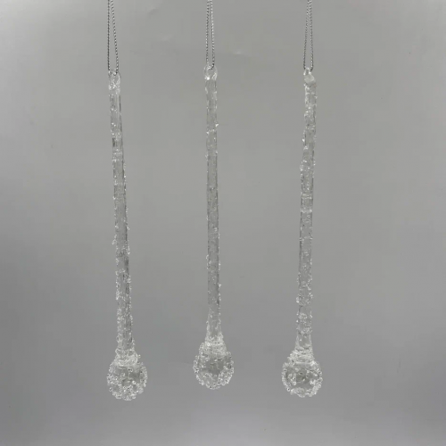 Набор сосулек Горный хрусталь 18 см.,  6 шт., стекло, Christmas DeLuxe (88718)