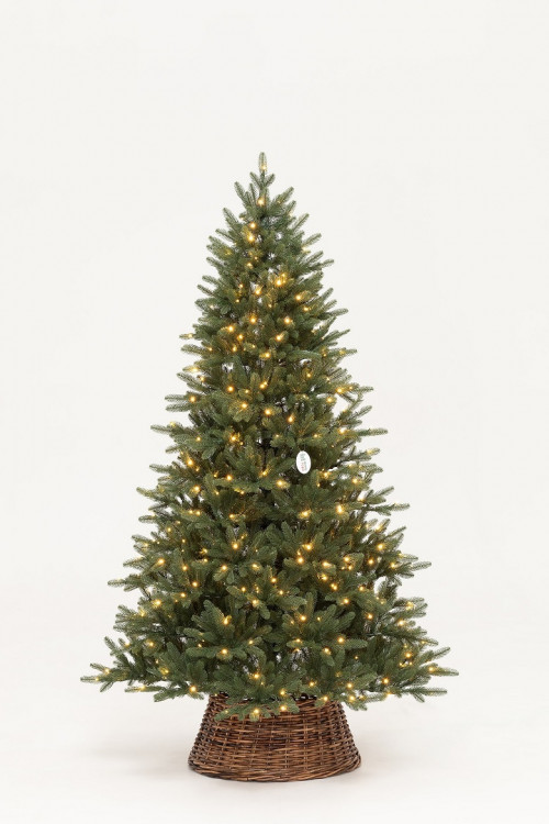 Искусственная елка Никольская 240 см., 100% литая хвоя, 600 теплых белых Led ламп, ЕлкиТорг (68240)