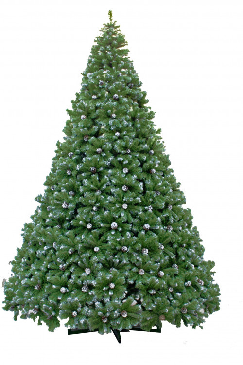 Елка Снежная королева заснеженная с шишками 3.5 м., интерьерная, ствольная, ПВХ. ЕлкиТорг (71350)