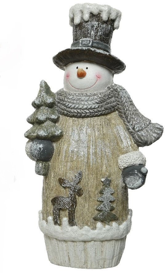 Керамическая фигура Снеговик с елочкой 17*30*56 см, Kaemingk (530099/2)