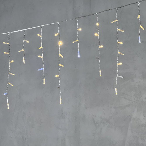 Светодиодная бахрома с колпачком 3,1*0,5 м., 120 теплых белых LED ламп, мерцание, прозрачный провод ПВХ, IP65, LTC (PIL120BLWCAP-10-2WW) в Санкт-Петербурге