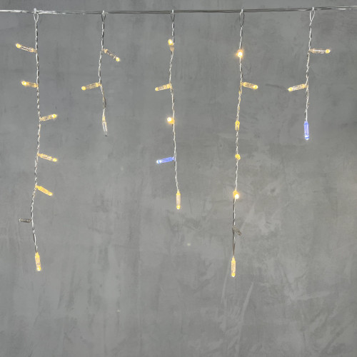 Светодиодная бахрома с колпачком 3,1*0,5 м., 120 теплых белых LED ламп, мерцание, прозрачный провод ПВХ, IP65, LTC (PIL120BLWCAP-10-2WW) в Санкт-Петербурге