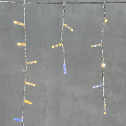 Светодиодная бахрома с колпачком 3,1*0,5 м., 120 теплых белых LED ламп, мерцание, прозрачный провод ПВХ, IP65, LTC (PIL120BLWCAP-10-2WW) в Санкт-Петербурге