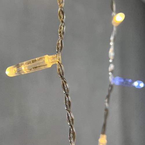 Светодиодная бахрома с колпачком 3,1*0,5 м., 120 теплых белых LED ламп, мерцание, прозрачный провод ПВХ, IP65, LTC (PIL120BLWCAP-10-2WW) в Санкт-Петербурге