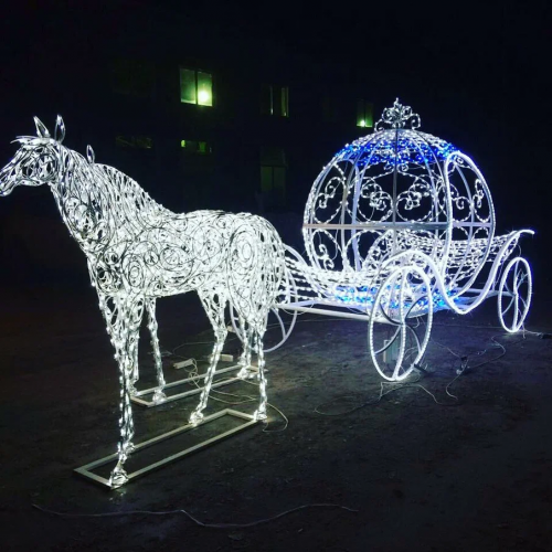 Светодиодная фотозона Карета Золушки с конями 250 см., Сад Радости (SR121)