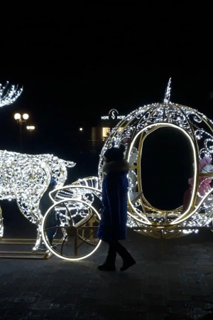 Светодиодная фотозона Карета Золушки с конями 250 см., Сад Радости (SR121)